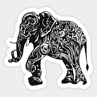 Elephant Shadow Silhouette Anime Style Collection No. 124 Sticker